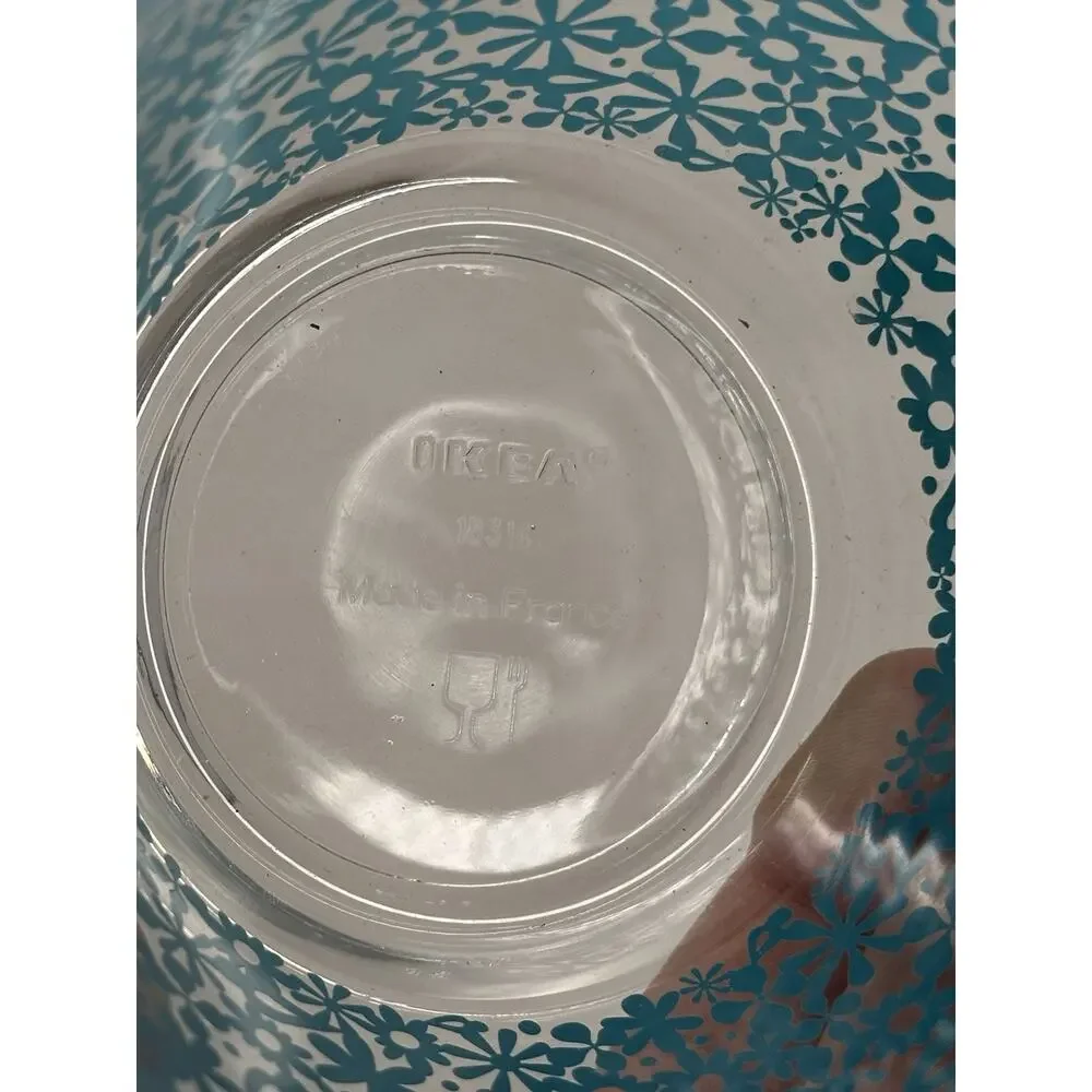 Vintage IKEA Ideel Daisy Print Clear Berry Bowl Made in France